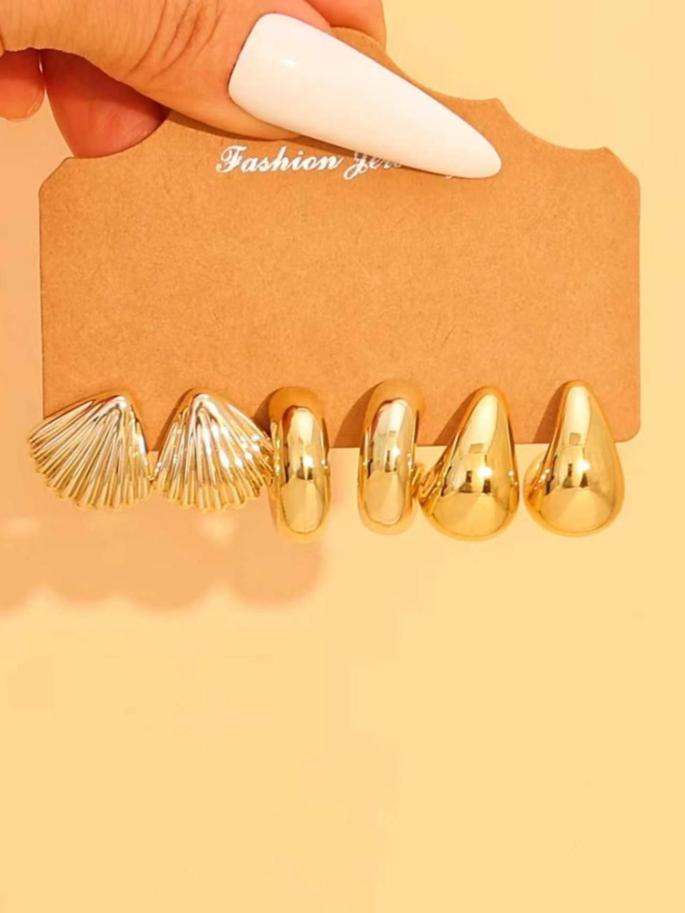 Fashion Earrings Set, Elegant Geometric Shapes, Shell & Conch Earrings, Perfect for Daily Wear, Parties, Vacations