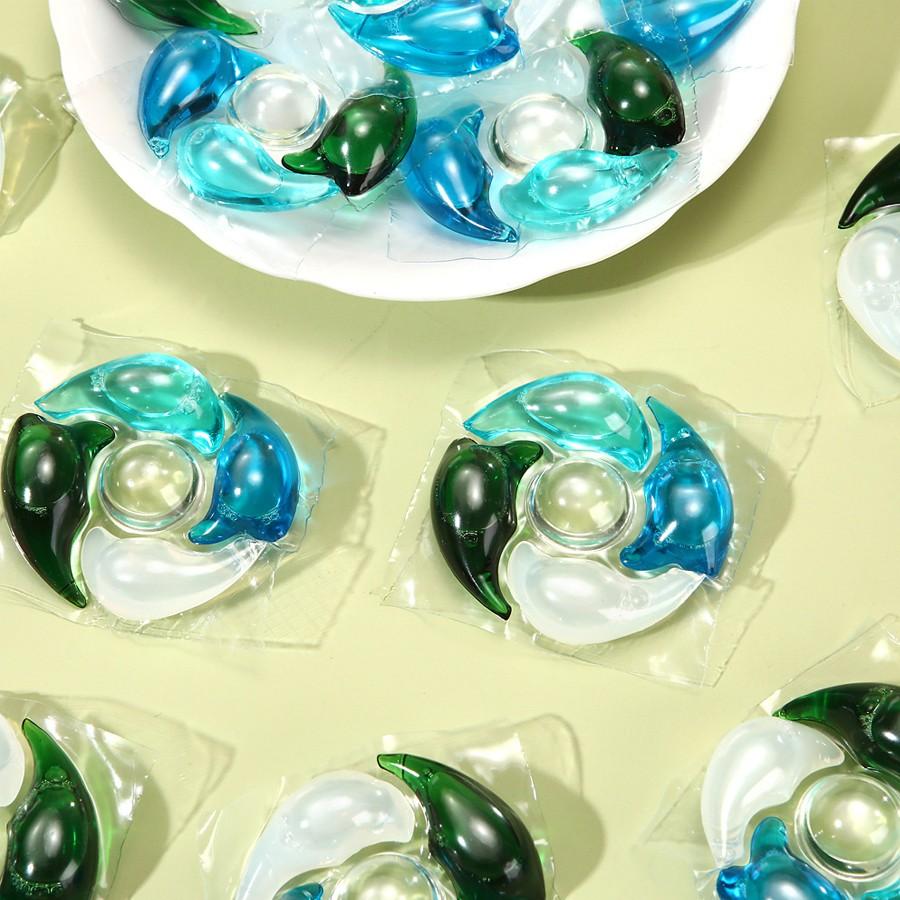 5-in-1 Blue Ocean Laundry Pods, 30 Pods/Box, 80 Pods/Bucket, Net Weight 12g per pod, Softens and prot clothes and colors, Powerful stain removal, Antibacterial and anti-mite, Cleans and leaves fragrance, Laundry Tools and Accessories