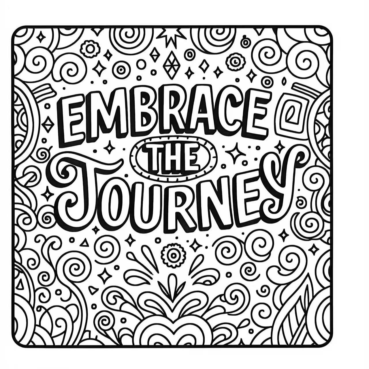 24-Page Inspirational Self-Care Paper Coloring Book, Positive, Relaxing Stress Relief, Perfect Gift for Christmas, Halloween, Birthday, Day, Mother's Day, Father's Day, Teacher's Day