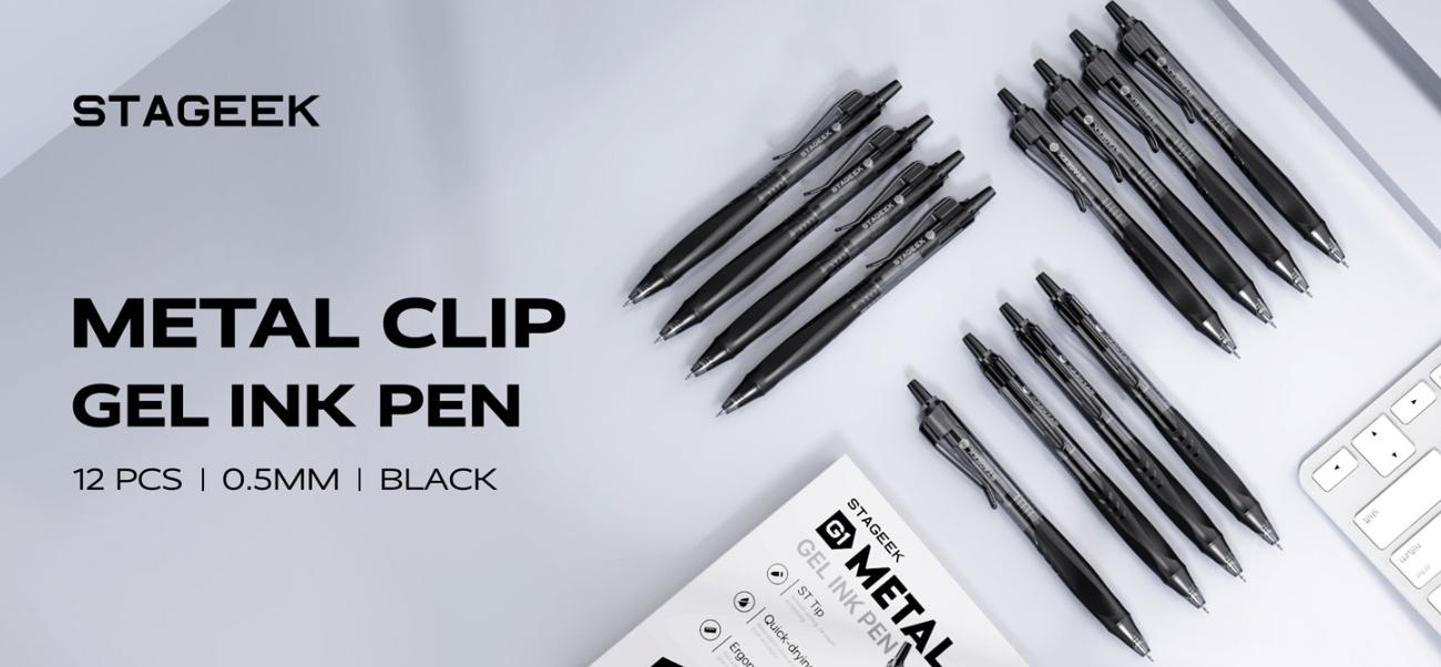 STAGEEK G1 Gel Pens, 24PCS Gel Ink Pens, 0.5mm Medium Point Retractable 12 Pack Blue Ink Pens for Journaling, Writing, Back to SchoolEssentials,Teacher Gifts, School, Office,Boyfriend Gift, SchoolSupplies 2024 (Blue/Black)