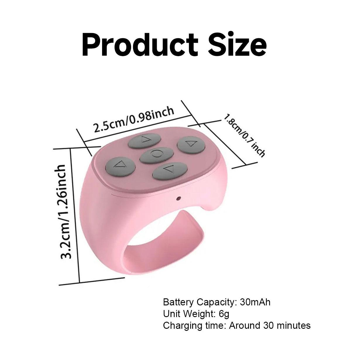 Wireless Remote Control Ring,BT-compatible Remote Ring for Tiktok, Convenient Finger Button, Selfie/vidio/swipe Pages/mute Key/cut Song/auto Lock Screen, Compatible iOS/android Rechargeable BT Remote Control Ring for Short Video, Selfie Accessories