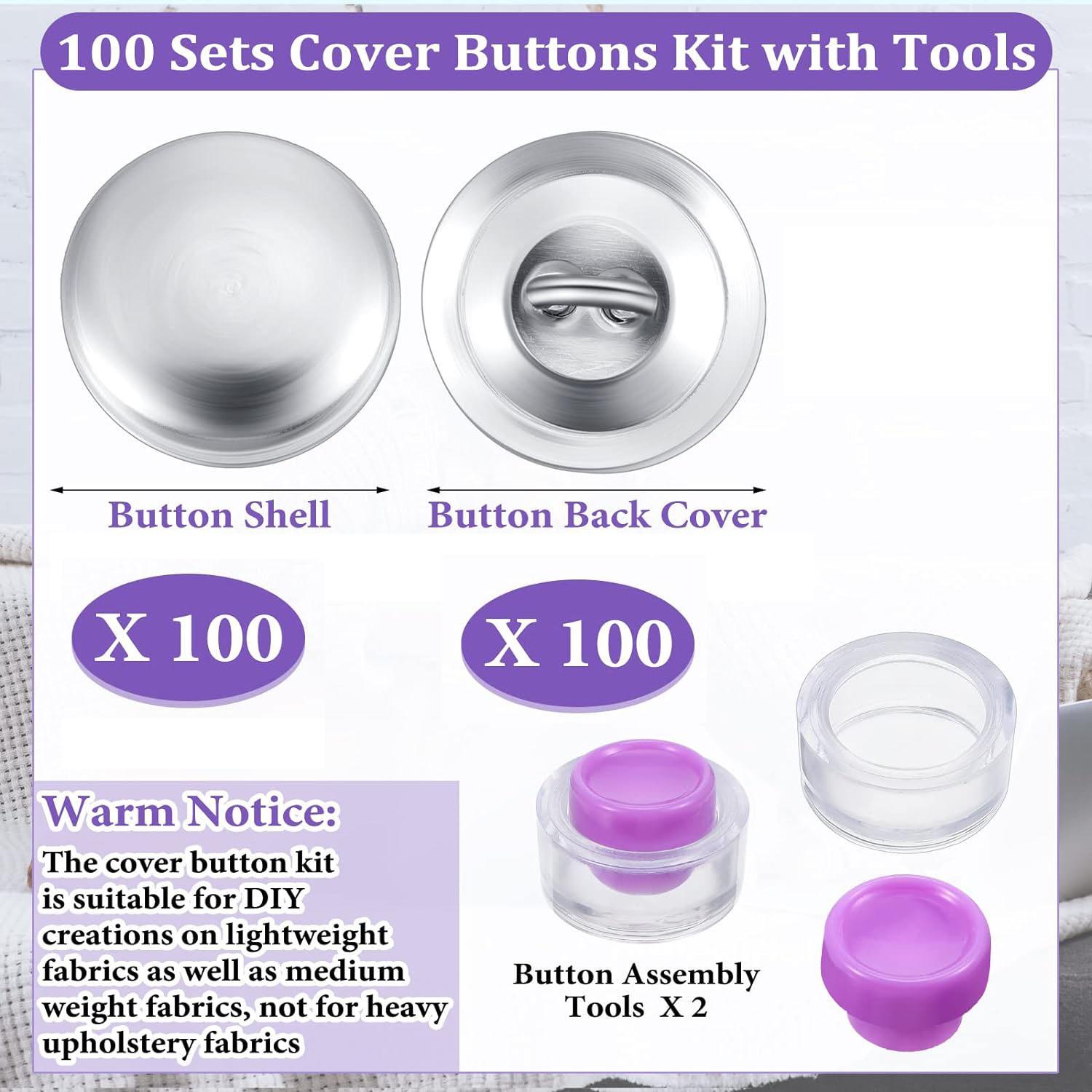 Button Sewing Kit Set with Tools, DIY Cloth Button Making, Handmade Craft Tool with Base, Includes Essential Sewing Accessories