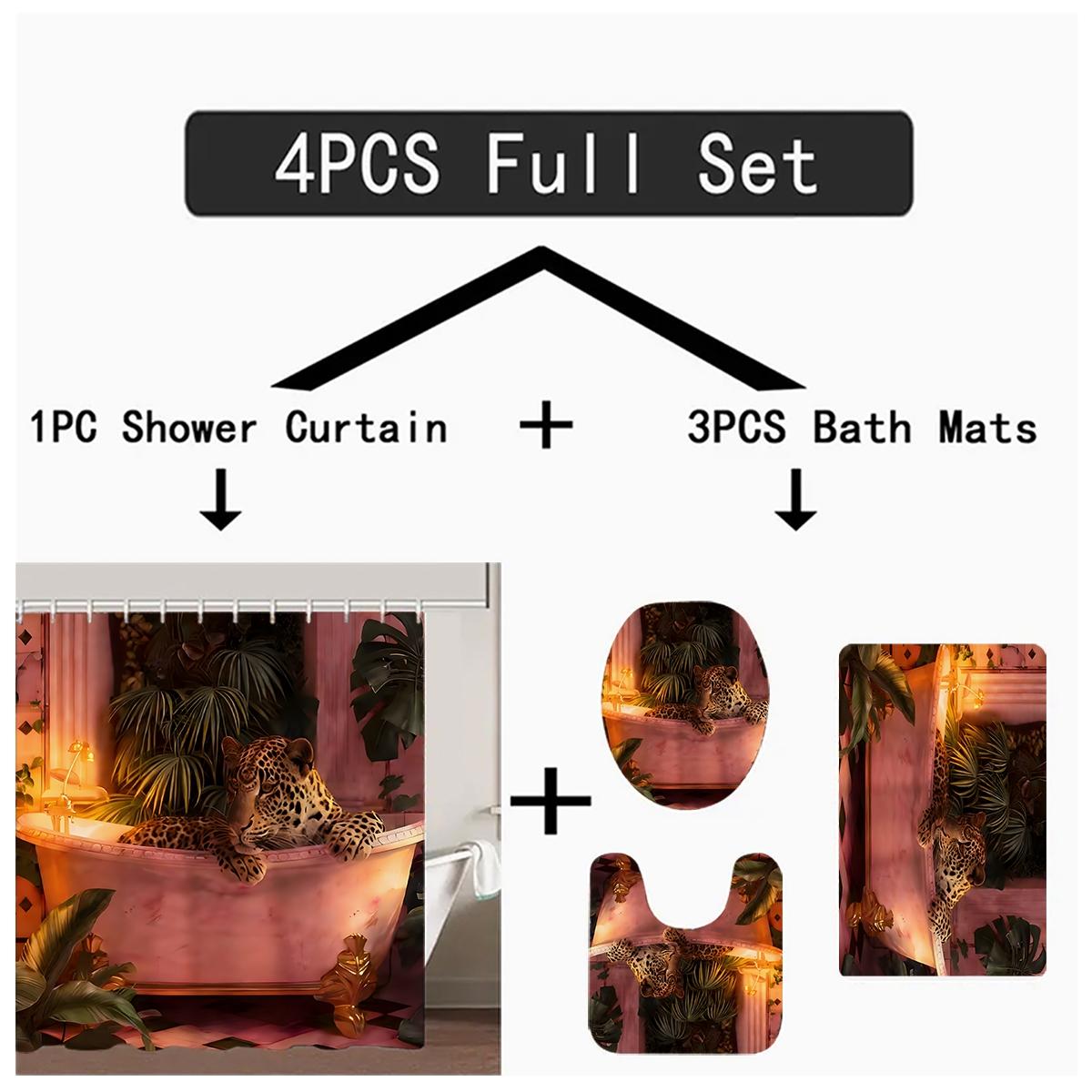 Sun & Moon Pattern Patchwork Shower Curtain Set, Colorful Bathroom Curtains with 12 Hooks, Ideal for Home Hotel Salon Dormitory, Bathroom Supplies