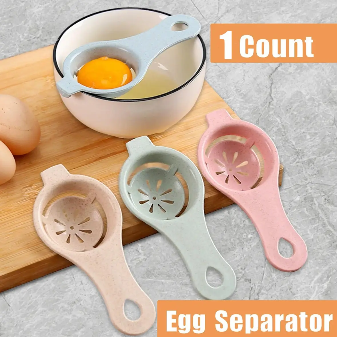 🥚 Egg Yolk Separator 8-Pack｜Random Color Kitchen Gadget｜Plastic Egg White Filter Tool for Baking, Cooking & Meal Prep Egg Separator For Raw Eggs