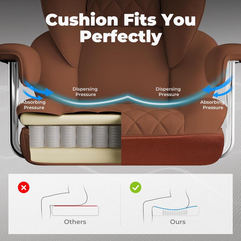 COMHOMA Leather Office Chair Ergonomic Computer Gaming Chair with Comfy Back Support, Executive Mid-Back,Small Gmaing Chair with Adjustable Armrests, for Short People Use, Rolling Swivel for Adults