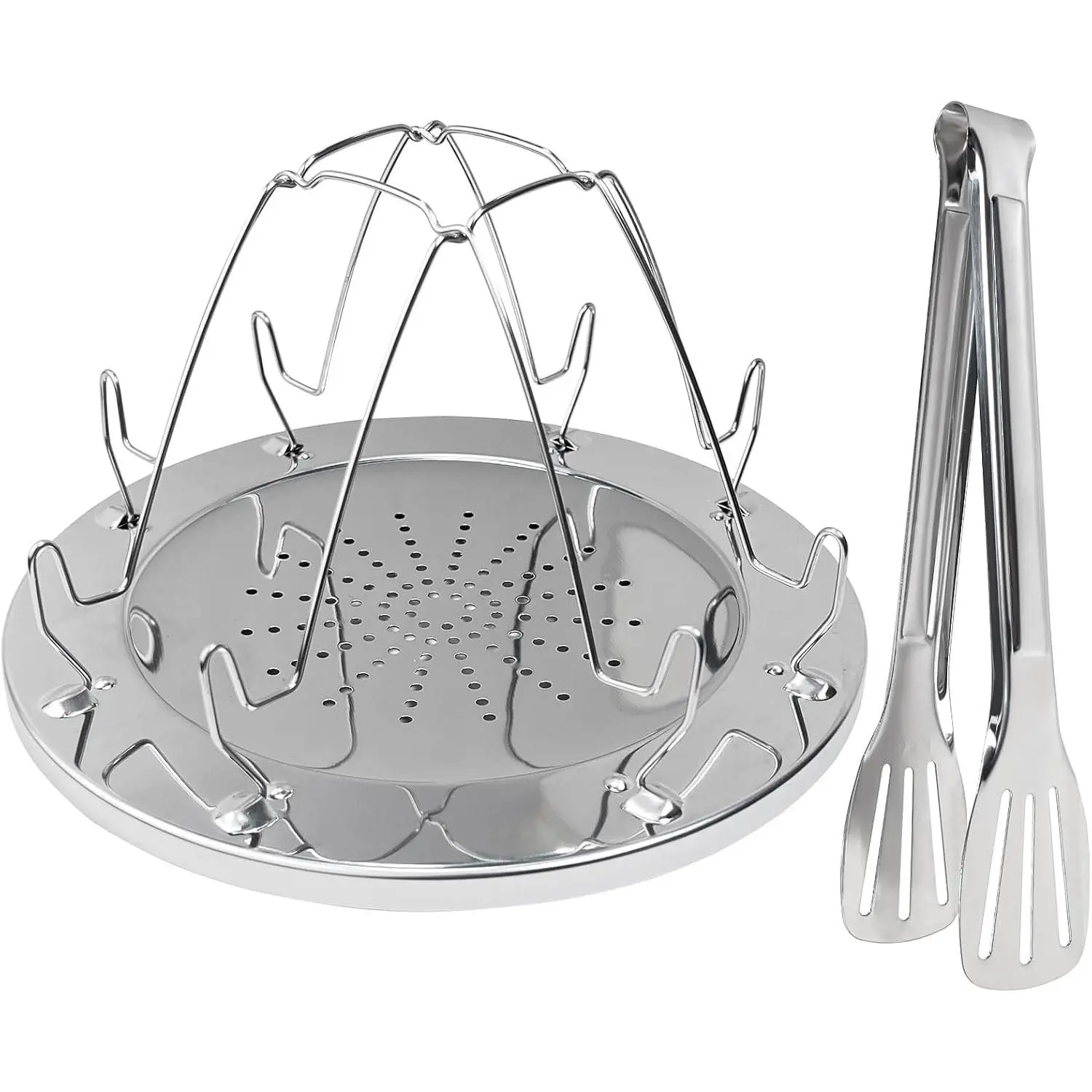 4-Slice Folding Stainless Steel Camping Toaster for Gas Stoves with Tongs – Portable Camp Stove Toast Rack for RV, Hiking, Picnics & BackpackingGift