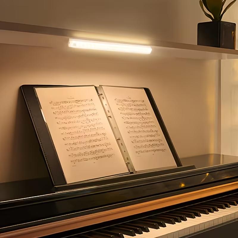 New 6pcs LED Sensor Lights, Rechargeable, with Motion Sensor, Wall-Mounted Light Strips, Adjustable Brightness, Indoor Night Lights, Suitable for Cabinets, Dormitory Study Lighting, Applicable for Home, Bedroom, Stairs, Office, Kitchen