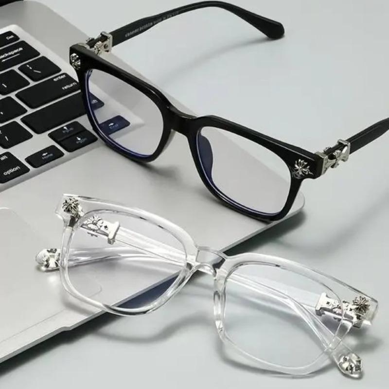 Classic Flat Lens Glasses, Elegant High Iq Style, Unisex Durable Frame, Ultra-Light, Suitable for Work and Daily Use
