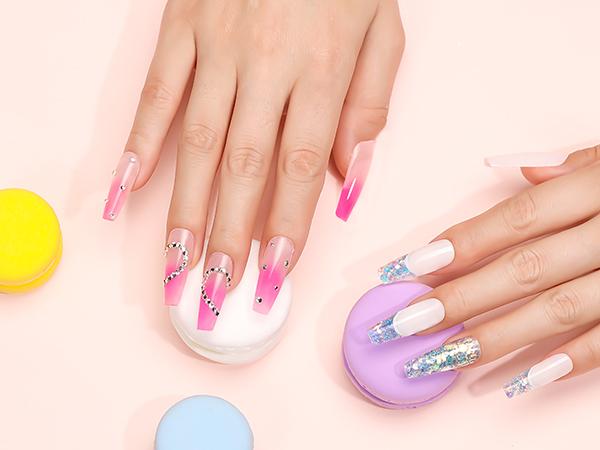 MOROVAN 8 Colors Poly Gel Nail Starter Kit - with U V Lamp 48W Complete Poly Gel Kit for Beginners with Everything Professional