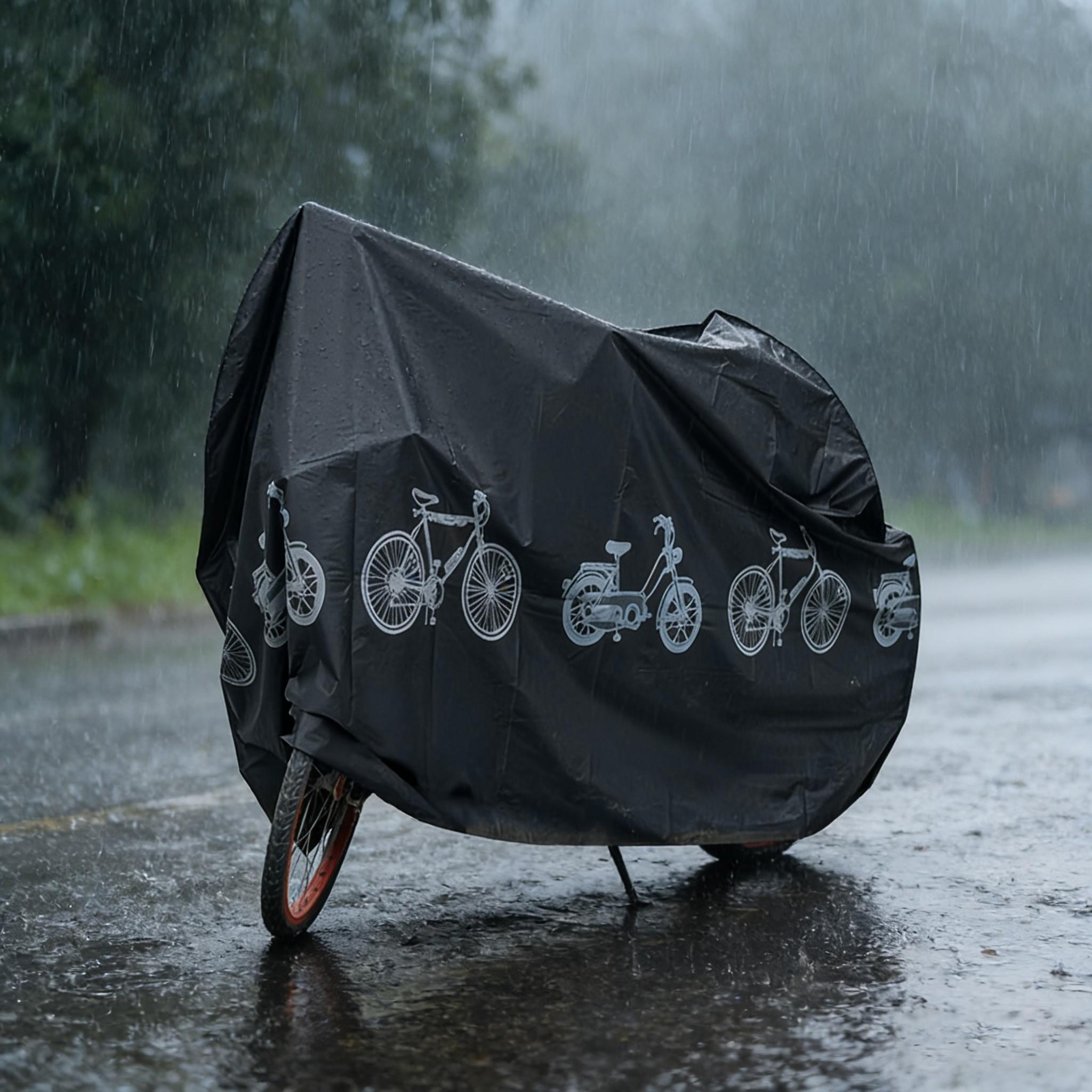 Heavy-Duty All-Weather Bike Cover, Fits Bicycles, E-Bikes, Motorcycles, Universal Fit, Easy Clean Non-Woven Material, Mountain & Road Bike Storage