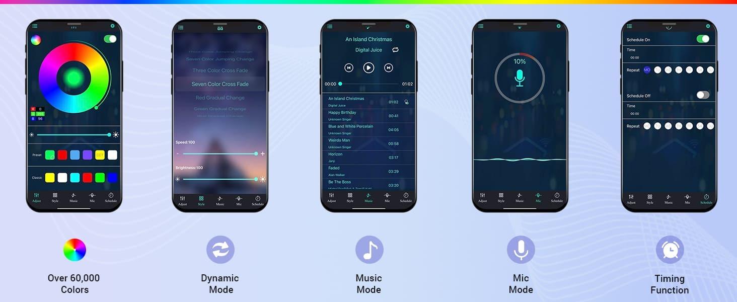 Sikaic 4 Storage Drawers LED Bed Frame With Leather Platform Adjustable Headboard Storage Drawers And Charging Station Black Bedroom Set Unique