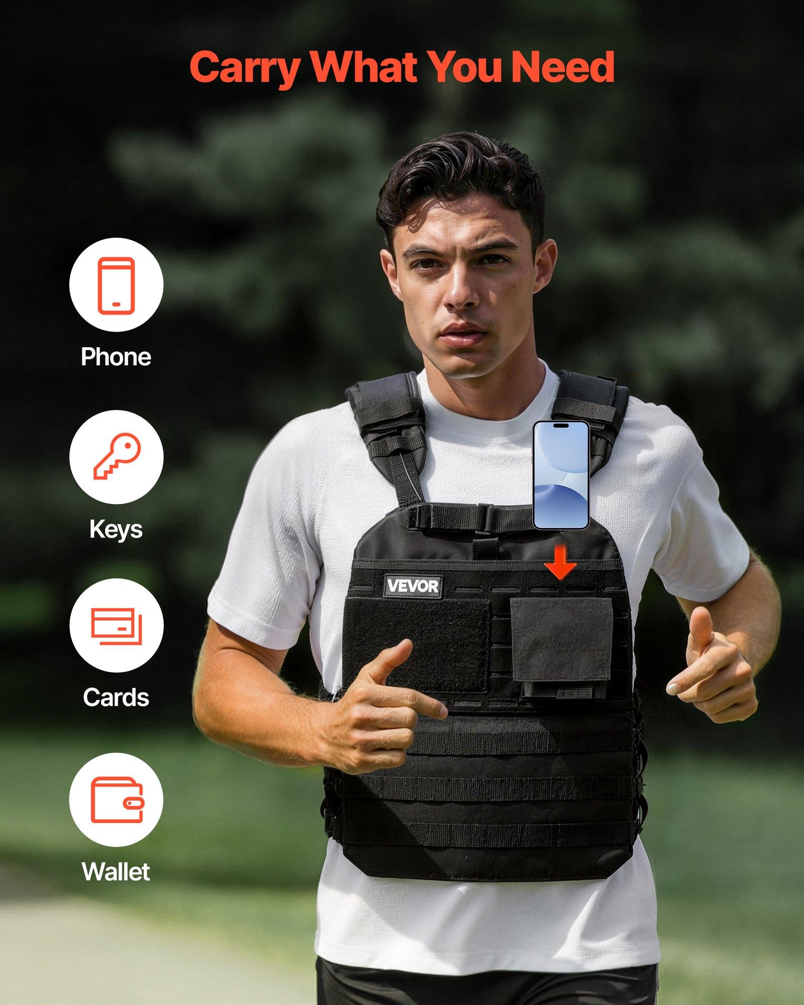 VEVOR Weighted Vest, Body Weight Vest with Shoulder Pad, and Reflective Stripe, Exercise Set for Men Women, Workout Equipment for Strength Training, Running, Jogging, Fitness, Muscle Building VEVOR Weighted Vest, Body Weight Vest with Shoulder Pad, and Reflective Stripe, Exercise Set for Men Women, Workout Equipment for Strength Training, Running, Jogging, Fitness, Muscle Building