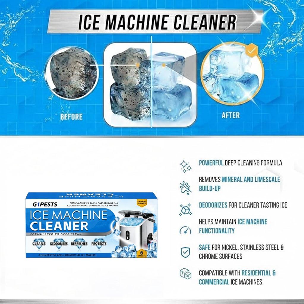 Ice Maker Cleaning Tablets, Home Convenient Gentle Cleansing Deodorizing Daily Care Ice Maker Cleaner, Effective Stain Removal