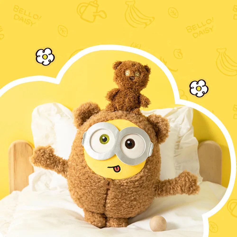 Minions Bob+Tim Collection Bob Hugging Tim Bear Plush Toy - Cute Stuffed Kawaii Plush Pillow For Valentine's Day Gifts