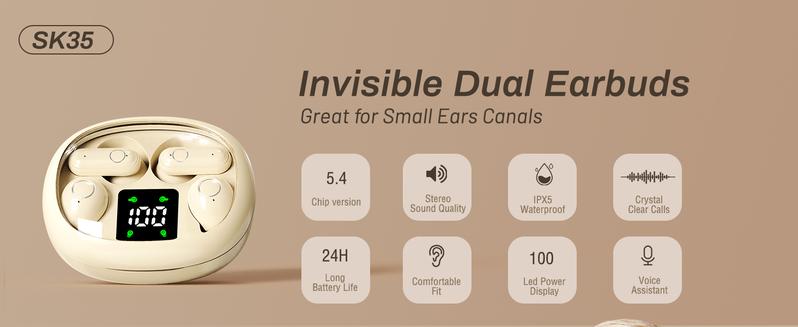 MSHUKCOE Wireless Headphones In-ear Design Noise Cancelling True Wireless Earbuds with Digital Display Bluetooth 5.4 Gaming Headset for Running Exercising Lightweight Fitness Earphones MSHUKCOE Wireless Headphones In-ear Design Noise Cancelling True Wireless Earbuds with Digital Display Bluetooth 5.4 Gaming Headset for Running Exercising Lightweight Fitness Earphones
