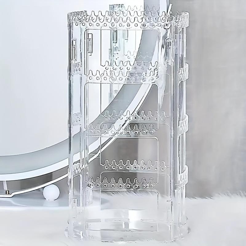 1pc 360 Degree Rotating Jewelry Display Stand, Earring Studs Hoop Organizer Rack, Portable Necklace Hanger Storage Holder