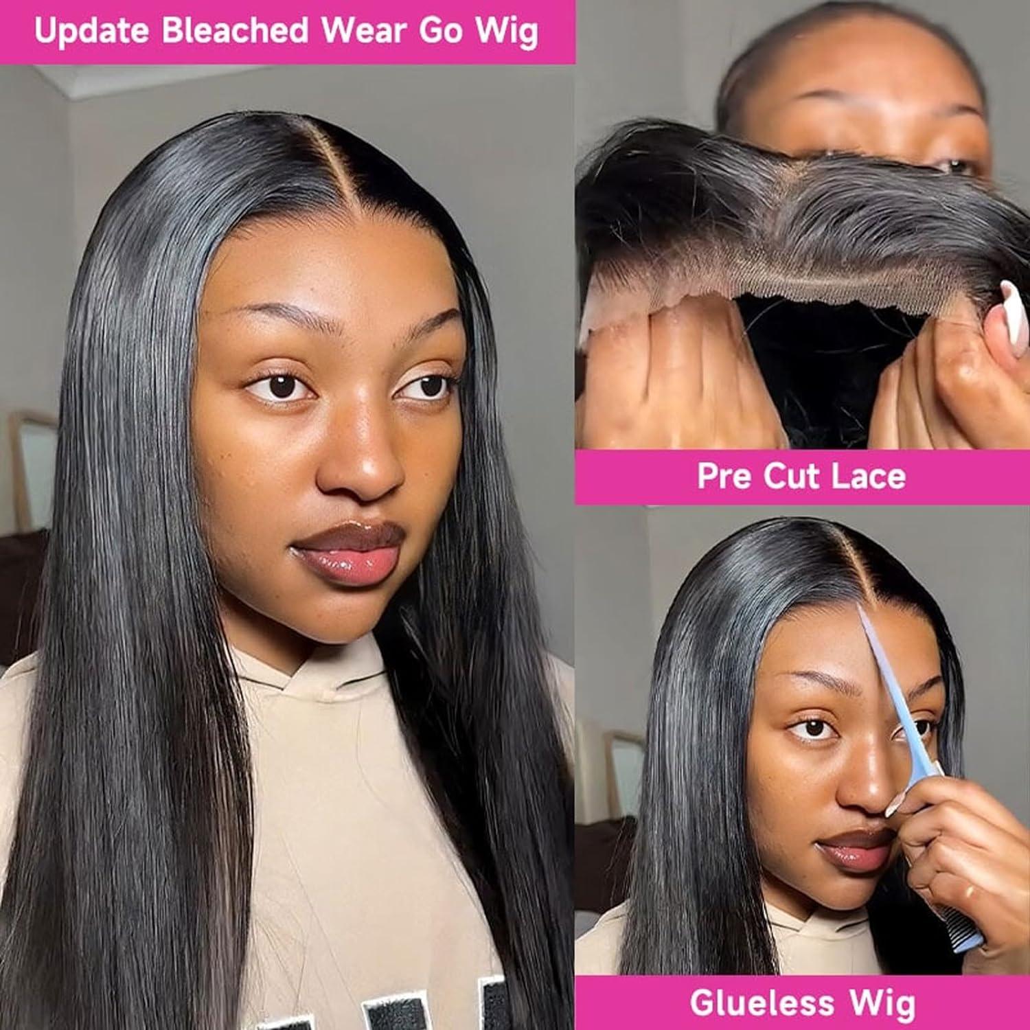 Bone Straight 4x6 5x5 Glueless Wig Brazilian Human Hair Wigs Transparent Lace Closure Wig for Women Ready to Wear 6x4 Lace Wig Pre Cut Pre Plucked On Sale 180% Density Bling Hair TikTokShopHolidayHaul