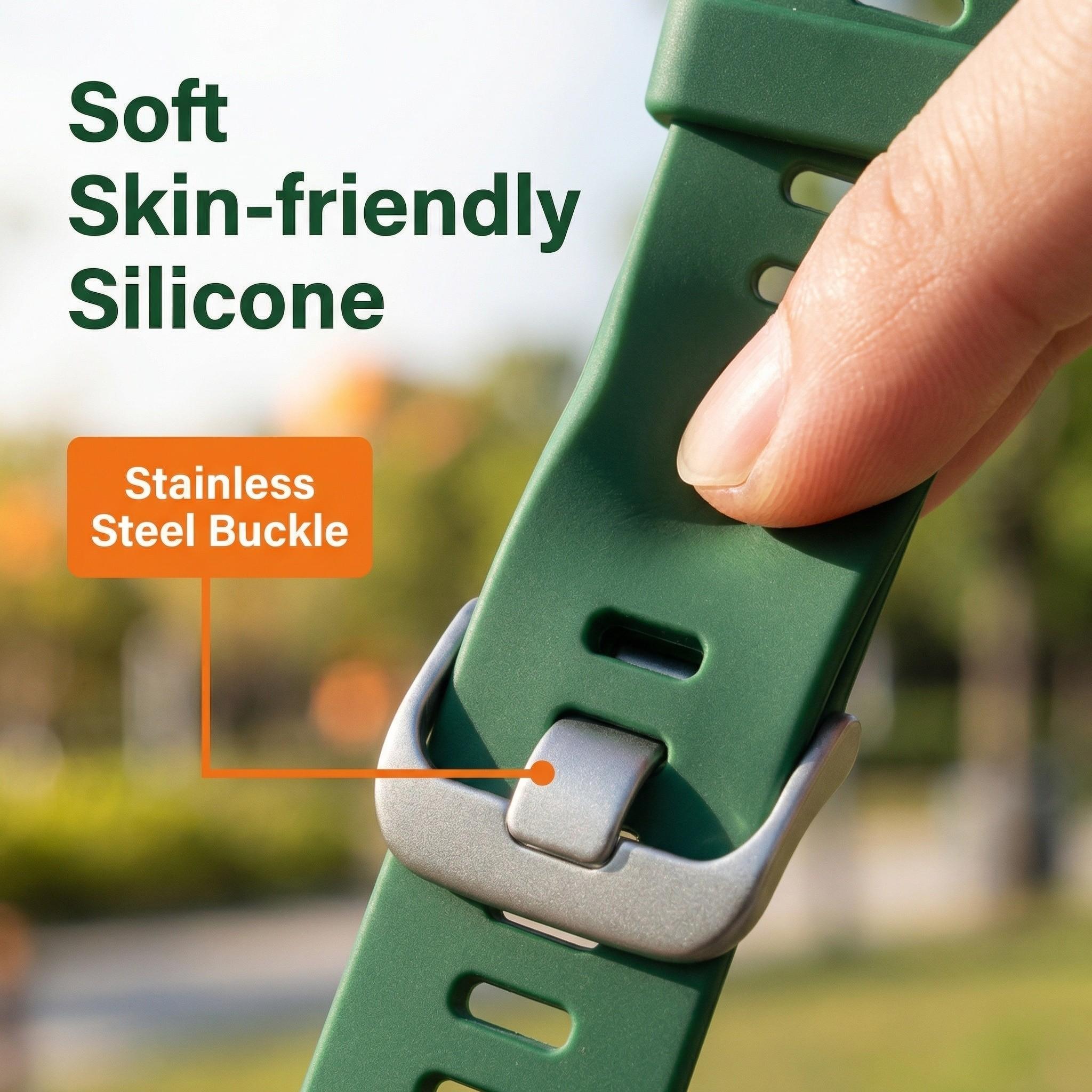 Silicone Watch Band and Case for Garmin Forerunner 158, Soft Skin-Friendly, Waterproof, Multiple Colors, Unisex, Sporty and Casual