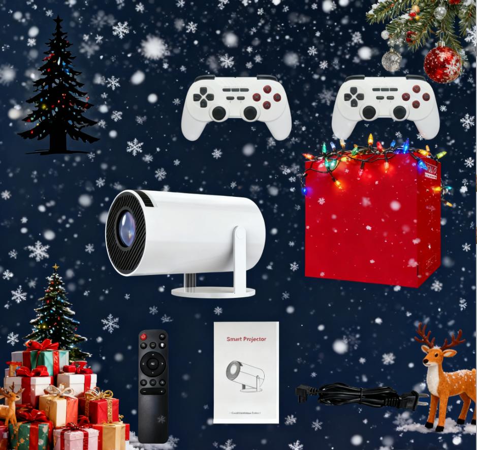 A TV game console with projection function supports multiple simulators, dual controller configuration, Hall joystick+mechanical buttons, Halloween party gift, your Christmas gift - give two controllers - Christmas gift