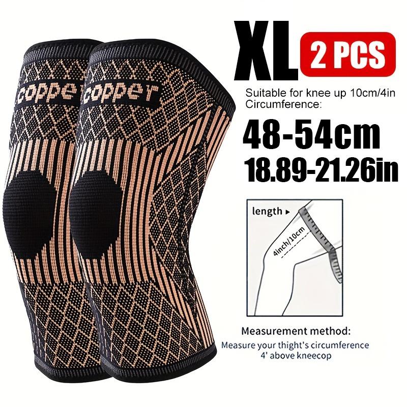 2pcs Compression Copper Knee Braces - Highly Elastic And Breathable Knee Sleeves For Men & Women - Apply Pressure To The Legs During Exercise - Suitable for Skipping Rope, Fitness, Working Out, Weightlifting! - Perfect Gift for A