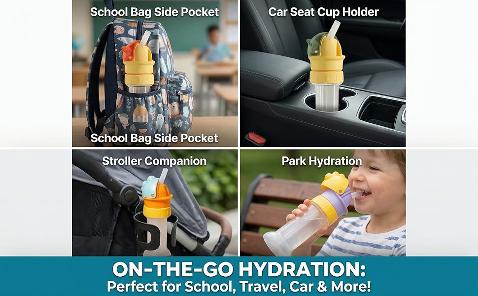 Kids Water Bottle Spout Conversion Cap with Straw Eco Reusable Universal Straw Lid Flip Top Spout Converter Spill-Proof Replacement Top (All) bamboo straws Colorful Soda Can Lids Dual-Function Tumbler Organizer Rack silicone cover dabber