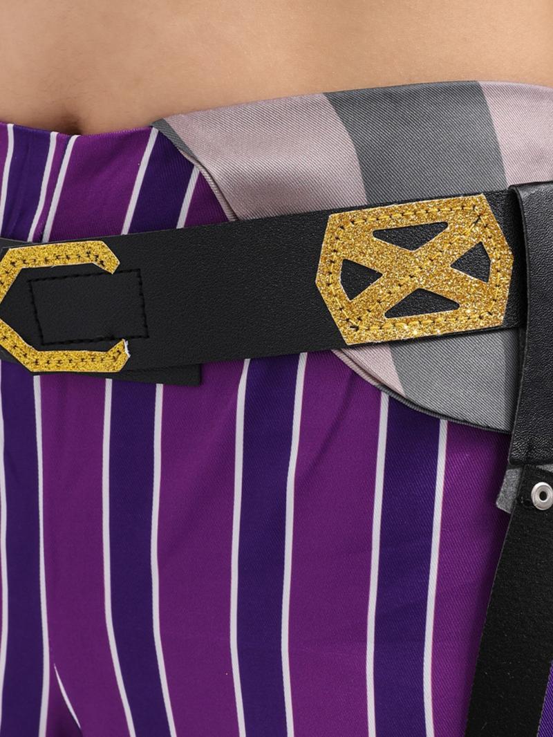 Anime Lol Arcane Role-Playing Costume for Women, Crit Loli Jinx Set, Perfect for Halloween Carnival, Geometric Pattern, Slim-Fitting