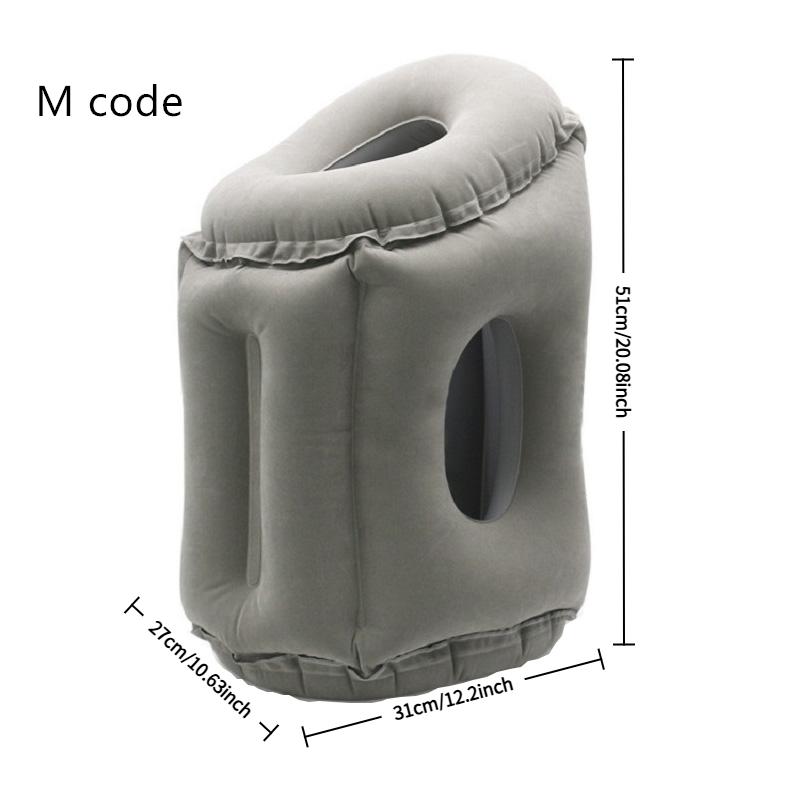 Portable Inflatable Nap Pillow for Airplane Train Long Distance Travel, Lumbar Support Rest Cushion, Comfortable Midday Sleep Aid