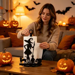 Halloween Witch Kitchen Countertop Paper Holder, Wall-Mountable Roll Holder, Kitchen Storage Rack, Halloween Decorative Ornament