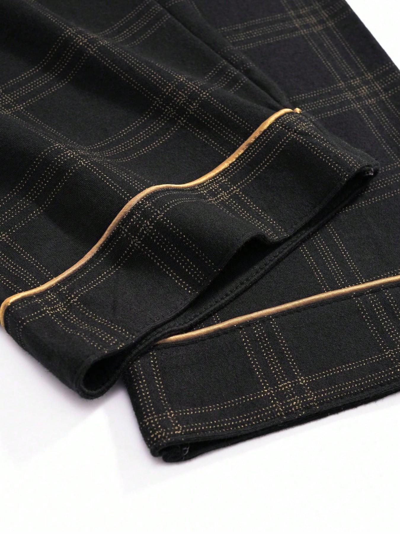 Men's 2-Piece Top and Pants Sleepwear Loungewear Set, Long Sleeve Plaid Checked Colorblock Pajamas, Loose-Fit Casual Spring & Fall Home Clothes, Comfortable Nightwear, Casual Comfy Pajama