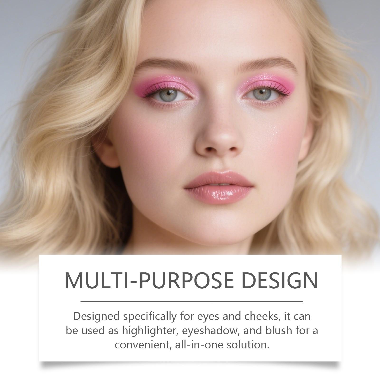 Highlight Eyeshadow Blush Palette, Portable Natural Makeup, Multi-Use Eye Cheek Color, Daily Use, Solid Form