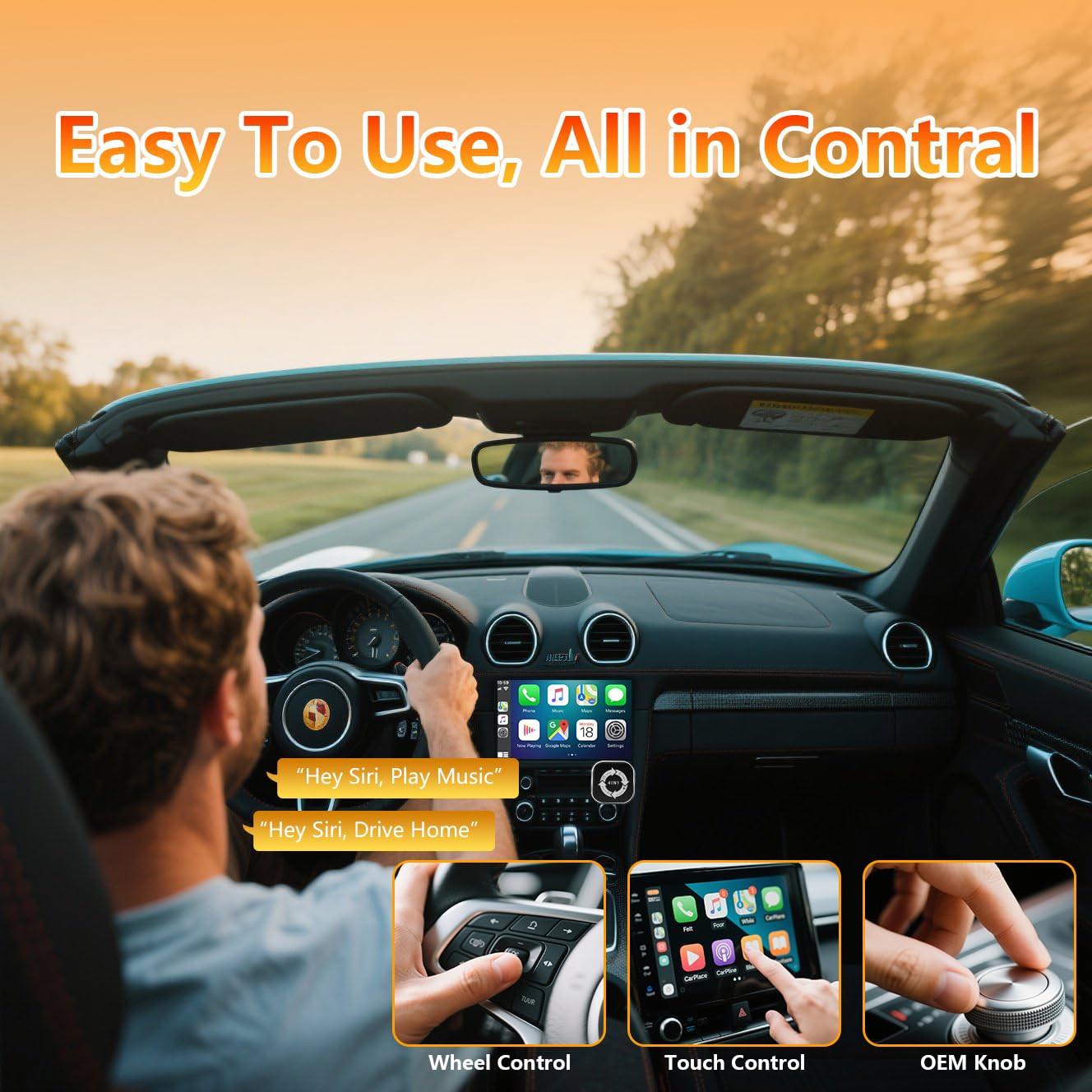 2026 New 4-in-1 CarPlay Wireless Adapter - iPhone/Android Compatible | Fast Connection, Hands-Free Calling, AirPlay, Mirror Link, Netflix, Youtube type-c adapter Bluetooth 5.0 fast transmission, ultra-HD stereo sound