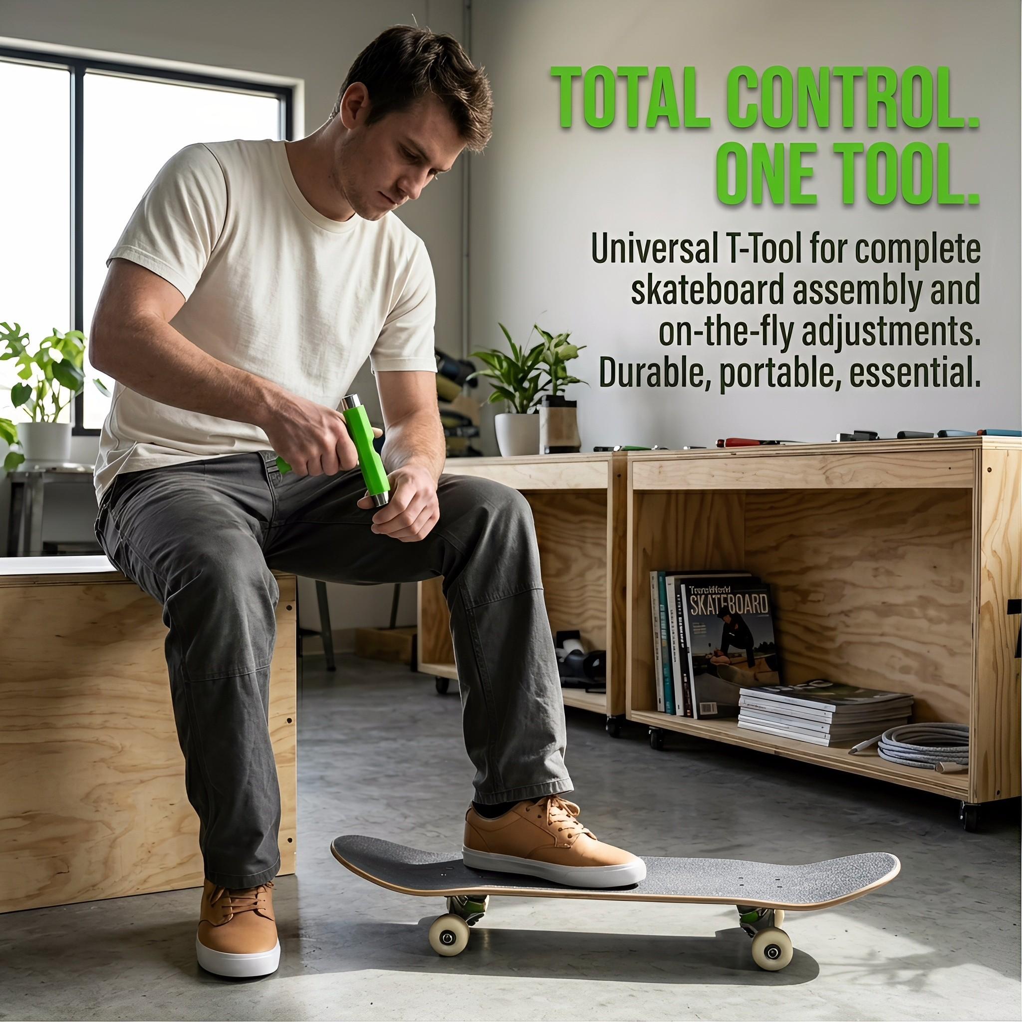 1pc Skateboard Tool Kit, T-Type L-Type Wrench Set, Universal for Longboard Quad Wheels, Bridge Pin Adjustment Installation Repair