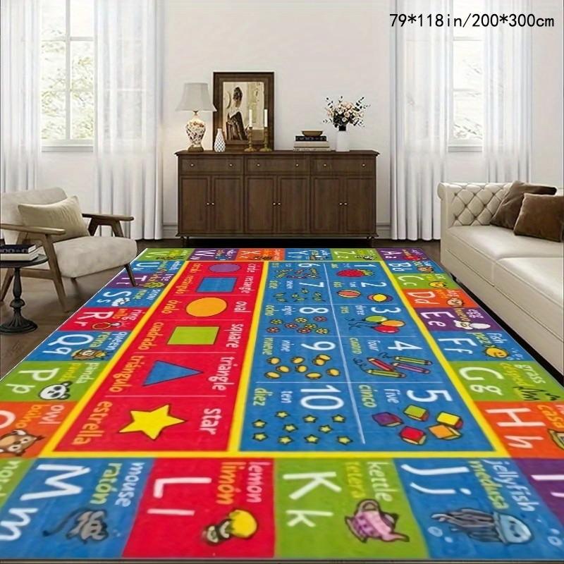 Large Living Room Rug, Non-Slip Foam Mat, Velvet Design, Indoor Outdoor Use, Artistic Style, 2.25m²