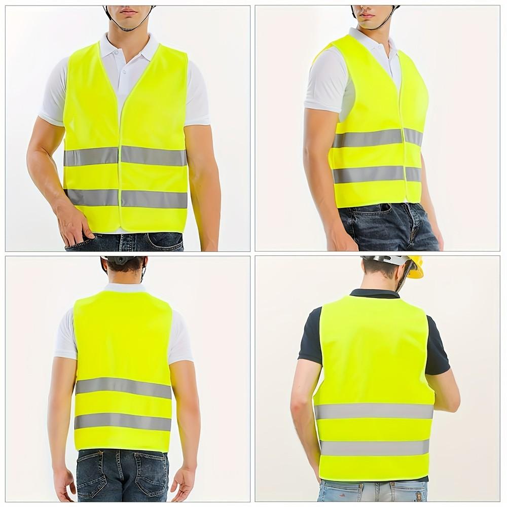 High Visibility Reflective Safety Vest for Men and Women, Durable Cotton Blend, Ideal for Construction Sites and Outdoor Activities