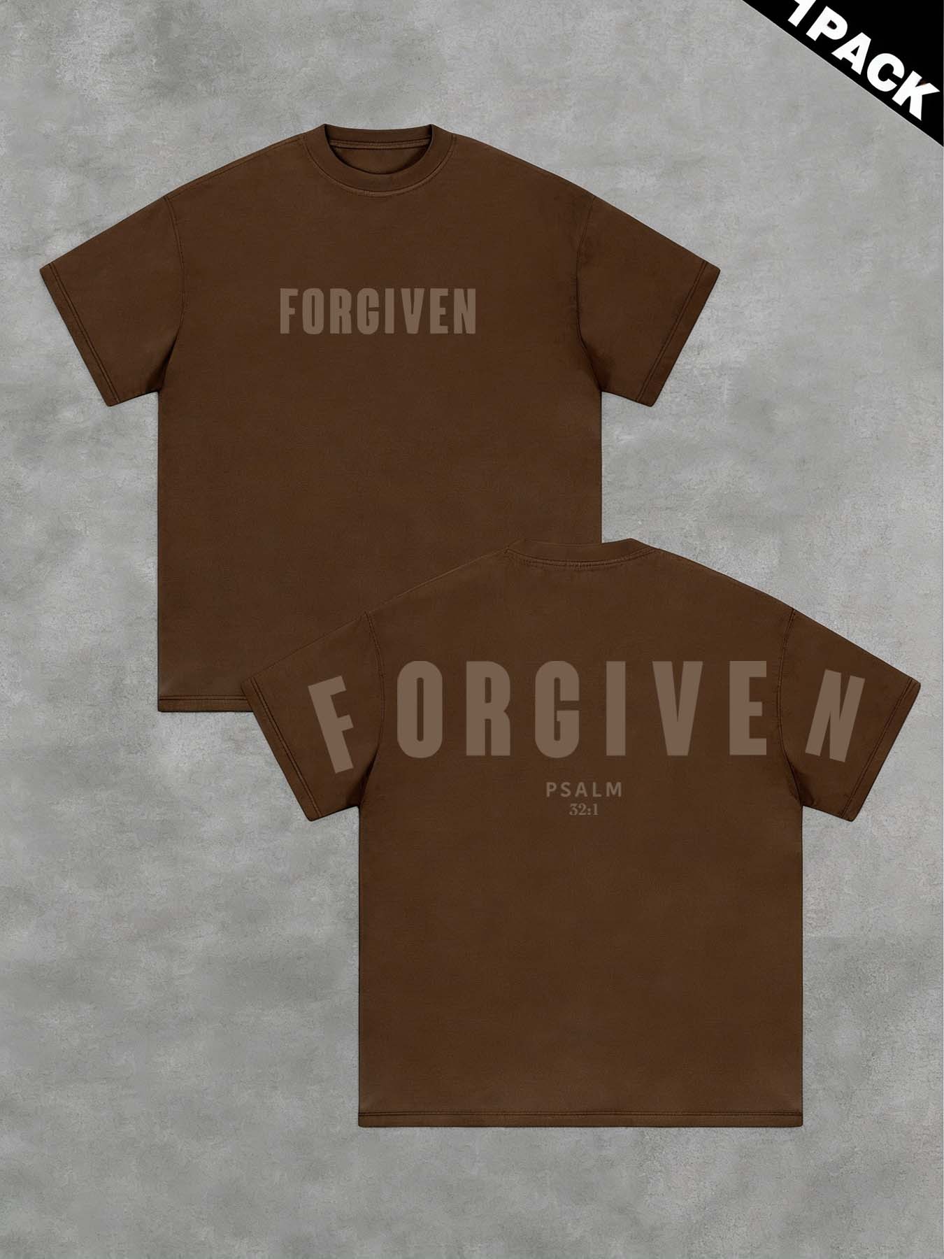 tiktokshopspringglowup Oversized FORGIVEN Psalm 32:1 Christian Graphic Tee | Minimalist Streetwear Faith T-Shirt, Soft Cotton Casual Top for Men/Women, Bible Verse Religious Apparel, Y2K Aesthetic Daily Wear, Perfect Gift for Believers