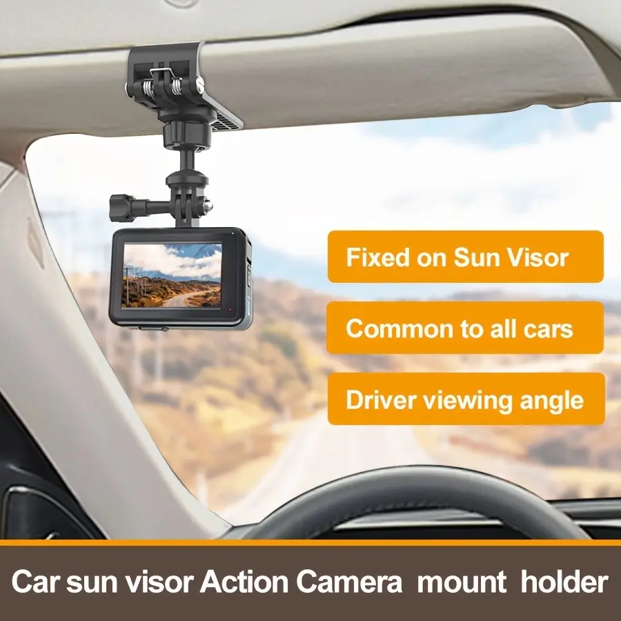 SMGXHE Quick Clip Mount with Universal Ball J Hook Compatible Adjustable Sports Camera Car Mount Base Clip. Car Camera Fixed Base, Car Fixed Photo Stand, Suitable for Insta360 GoPro DJI AKASO and More
