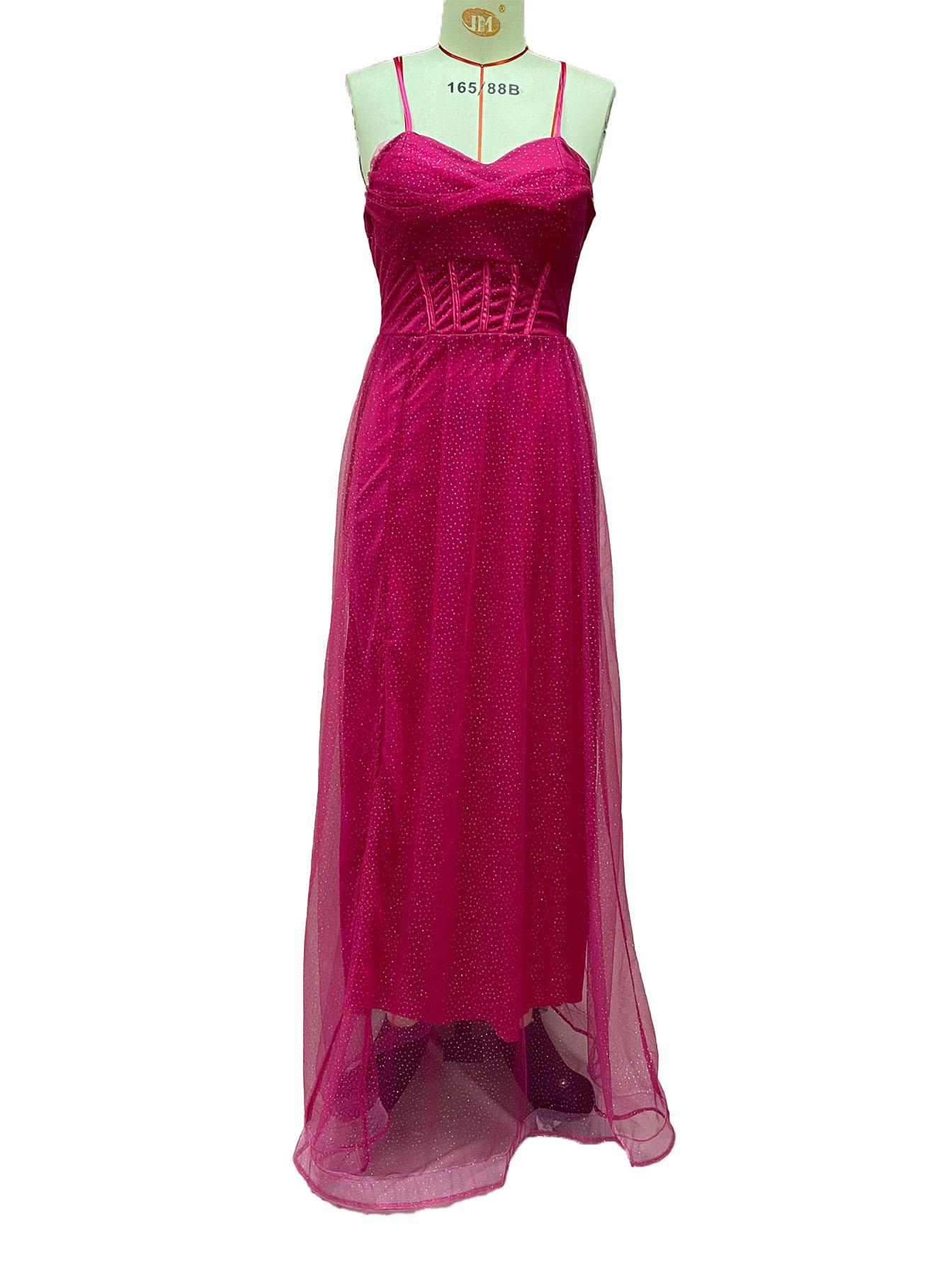 Women's Elegant Strapless Gold-Dusted Sparkle Formal Maxi Dress - Gold Detailed Evening Dresses for Banquets, Balls, Drip Dry Garment