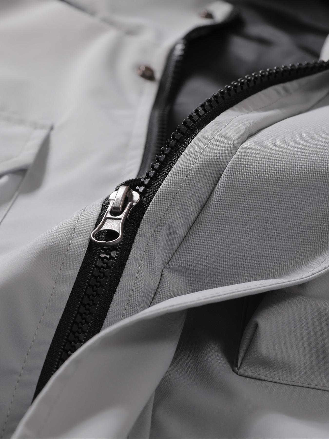 Men's Functional Workwear Jacket, Multi-Pocket Hooded Coat, Waterproof Durable, Outdoor Adventure, Hiking Camping, Fall Winter