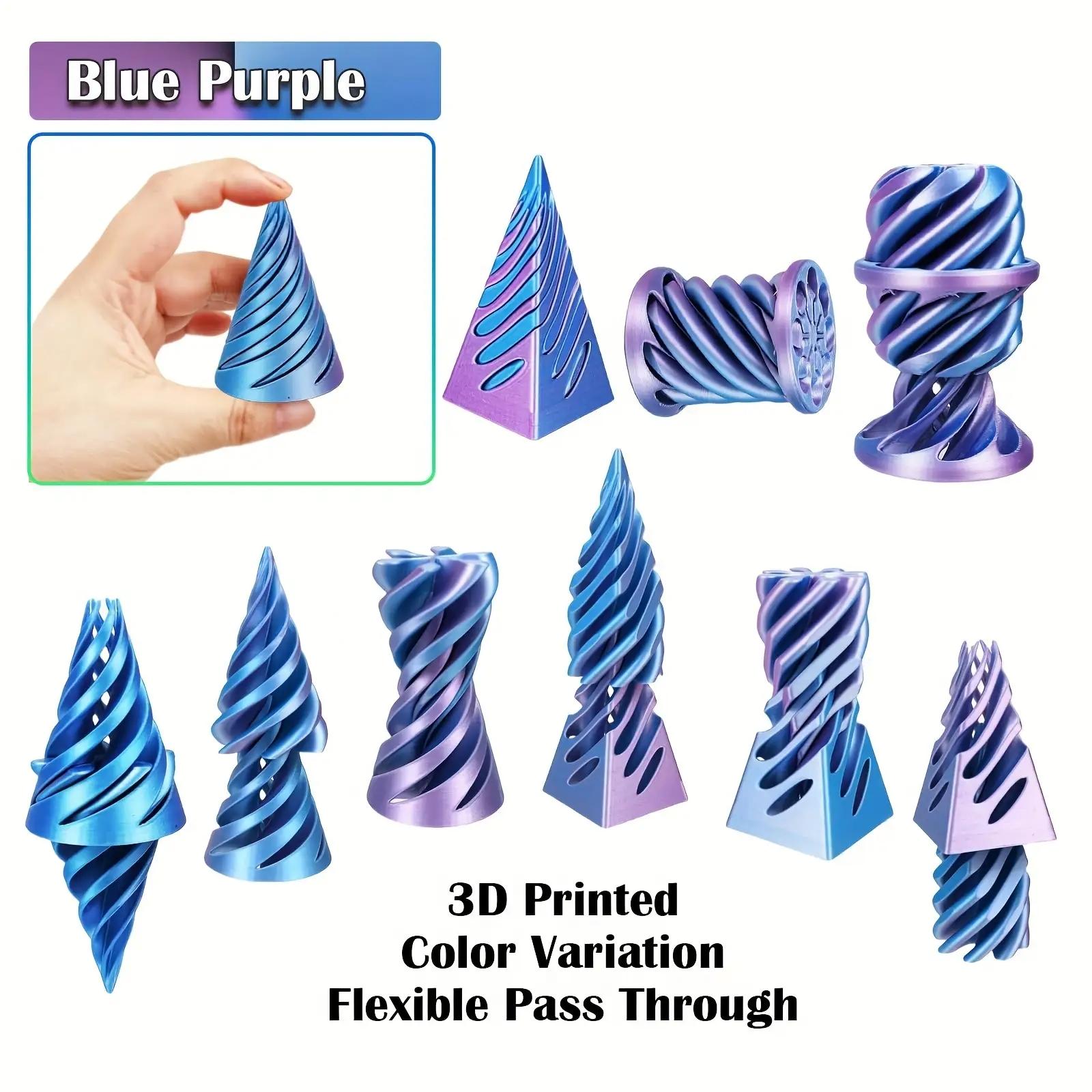 3-Piece Set 3D Printed Impossible Pyramid Sculpture, Anxious Cone Toy, Magic Impossibility Desktop Decor, Anxiety Relief Toy, Stress Relief Sculptures
