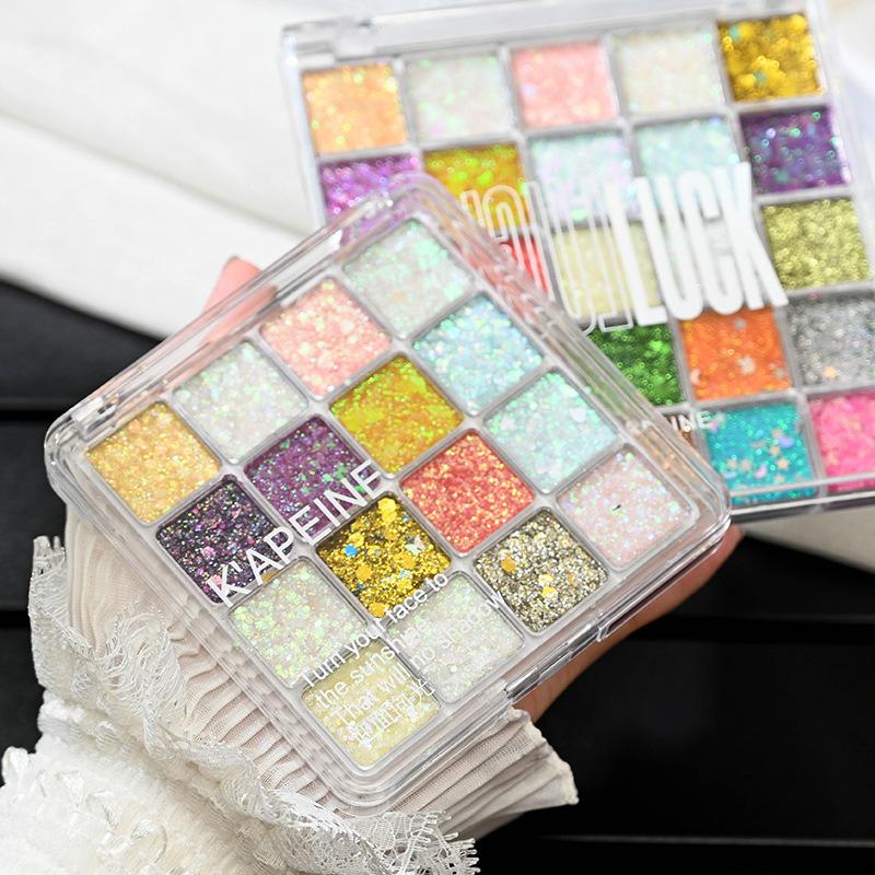 16 Color Shimmer Eyeshadow Palette, Shimmering Eyeshadow Palette, High Pigment Metallic Eye Shadow, Vibrant Makeup for Stunning Look, Daily Use, Parties, Dates