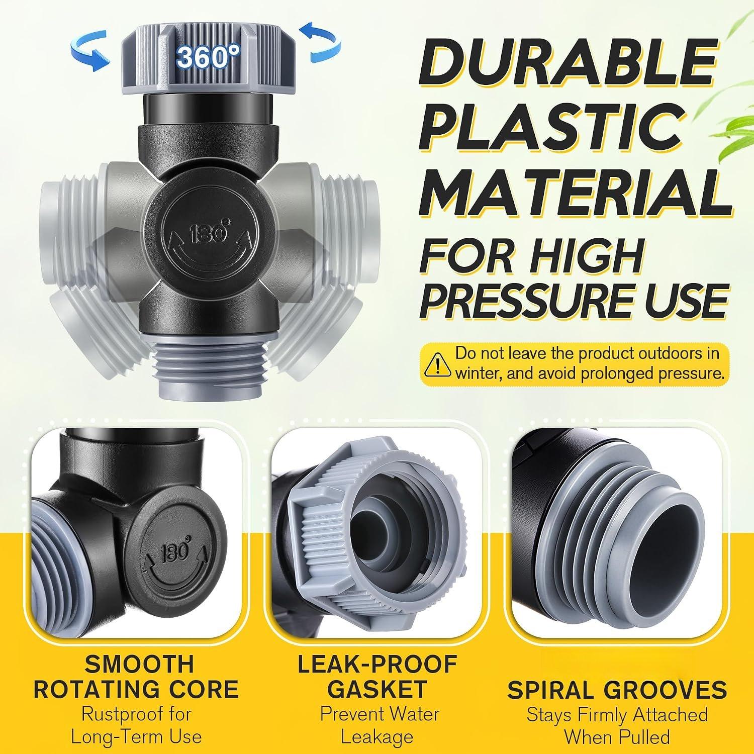 1 Pack Garden Hose Swivel Connector with 180° & 360° Rotation | 180°/360° Swivel Design,  Hose Kinks, 3/4" GHT Compatibility, Outdoor Faucet Watering Upgrade