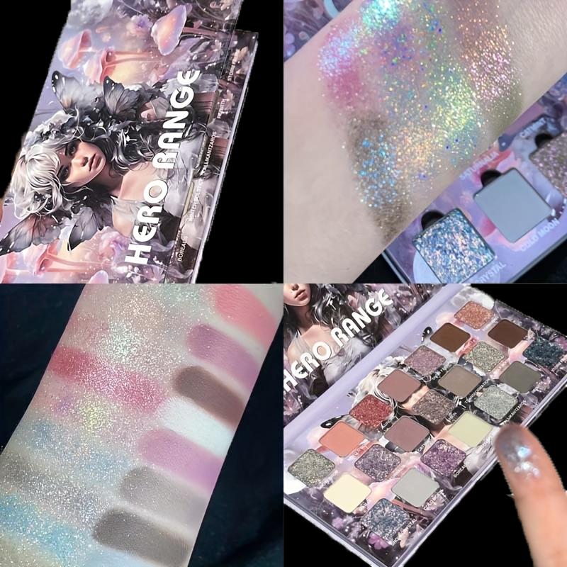 HERORANGE Anime Flower Fairy 21-Color Eyeshadow Palette (Sparkling Shimmer +Matte + Metallic) | Beginner-Friendly Everyday Makeup, Perfect Christmas Gift, LongLasting & No Fallout, Waterproof & Easy Removal, Create Stunning Eye Looks Cosmetic。