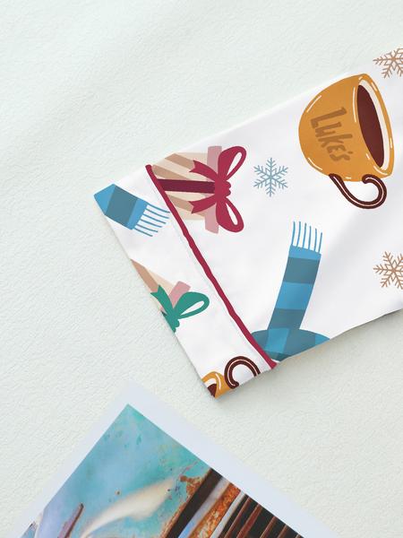 【Christmas Pajamas】Women's Christmas Pajama Set, Cozy Chic Long Sleeve Top & Elastic Waist Pants, Fitted Winter Sleepwear, Perfect Holiday Gift, Loungewear