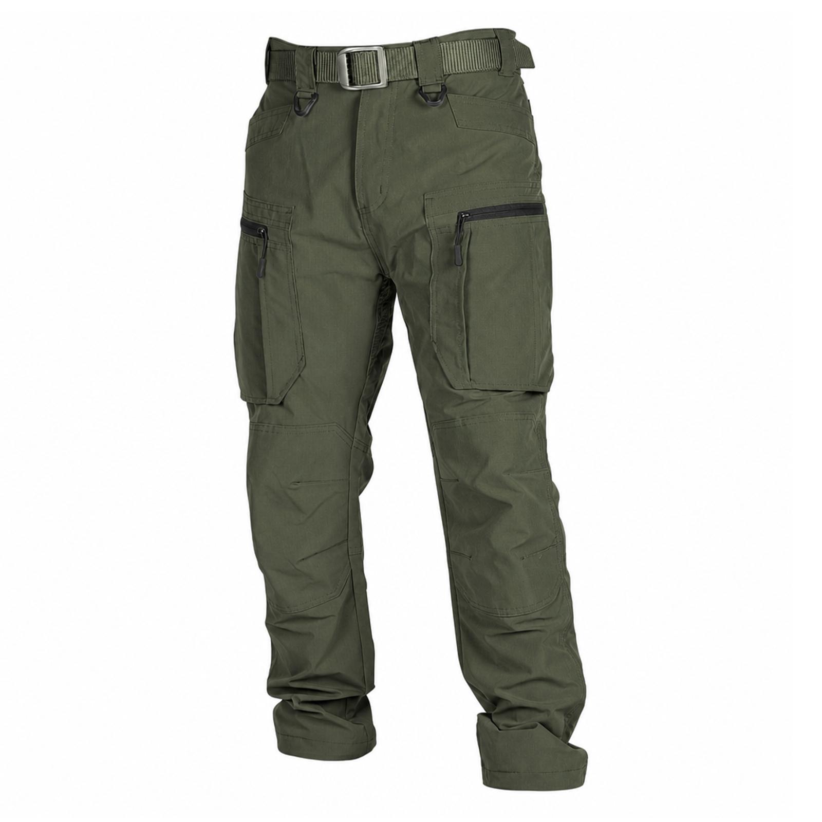 2-Pack Mens Lightweight Cargo Pants, Ripstop Tactical Pants with Large-Capacity Pockets, Wear-Resistant Fabric for Outdoor Hiking & Travel