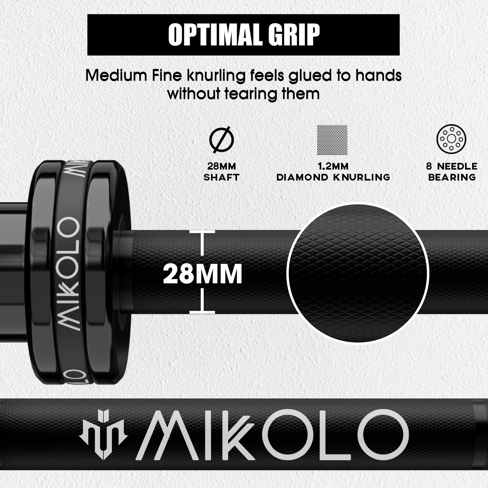 MIKOLO 7ft Olympic Barbell 45lb for Weightlifting and Powerlifting 1500lbs Capacity Standard Fit Gym Equipment Strength Training Adjustable Dumbbell SetMIKOLO MIKOLO 7ft Olympic Barbell 45lb for Weightlifting and Powerlifting 1500lbs Capacity Standard Fit Gym Equipment Strength Training Adjustable Dumbbell SetMIKOLO