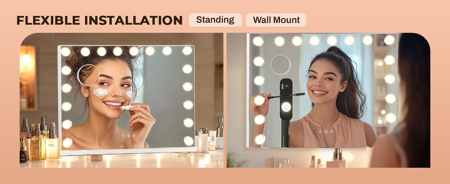 Makeup Mirror with Dimmable Bulbs with 10xMagnifier,portable makeup,3Color Lighting Modes,Detachable,Luxury Home LED Gift Decorations for College Dormitory Fixtures, Locker Rooms and Bedrooms,Perfect Gift for Girlfriends, Moms,hollywood makeup mirror