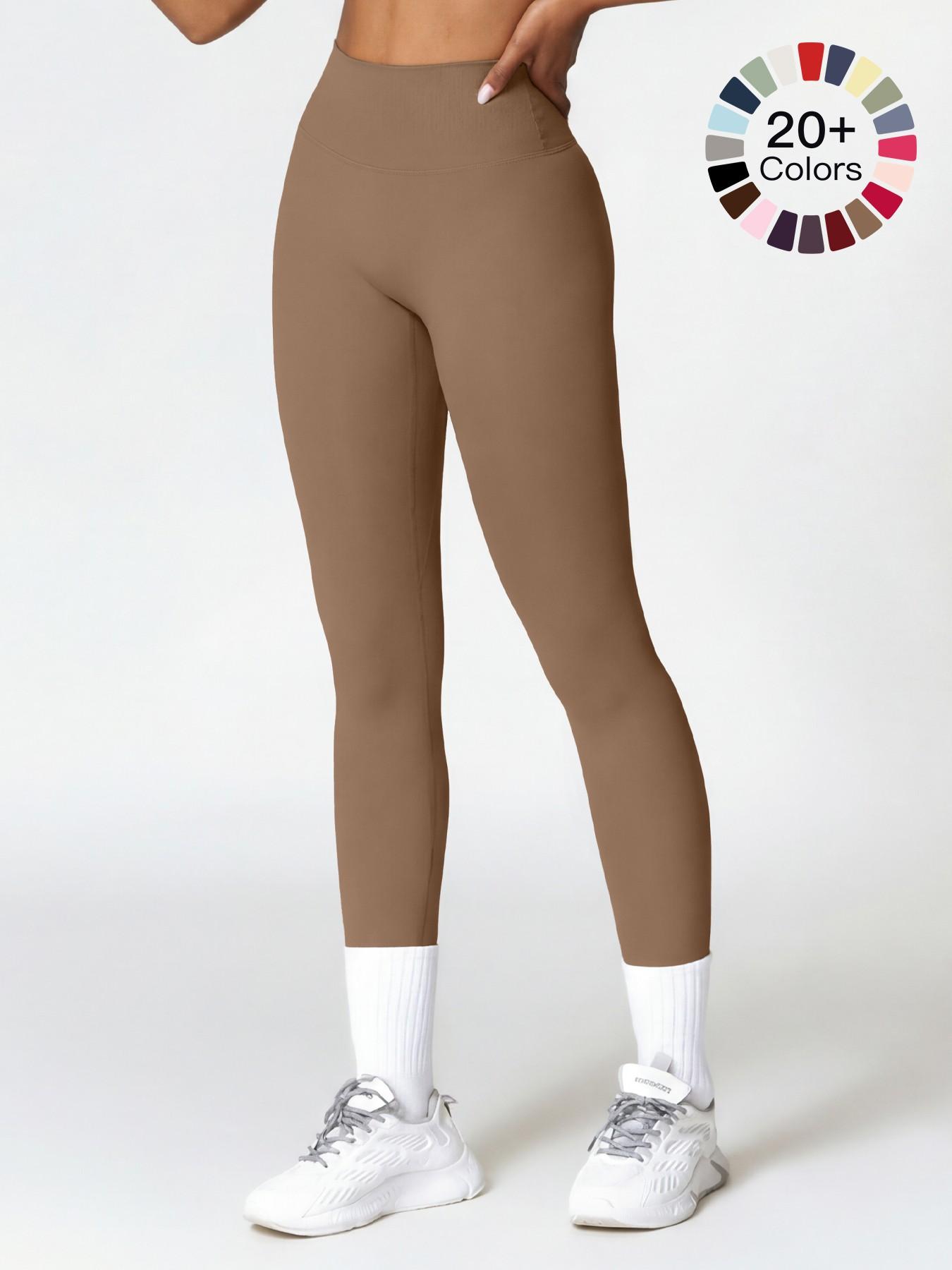 Women's High Waisted Sports Leggings, Solid Color Skinny Pants, High Stretch Yoga Leggings, Ladies Sportswear for Indoor Outdoor Wear, Yoga Pants Women