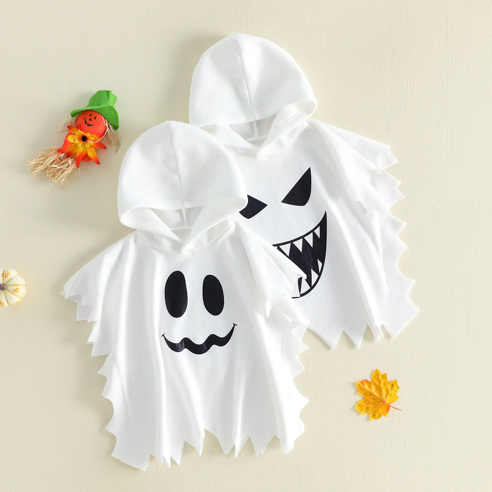REDWOON Toddler Baby Little Boy Girl Ghost Hooded Cape Poncho Halloween Jagged Hem Ghost Cosplay Costume Cloak