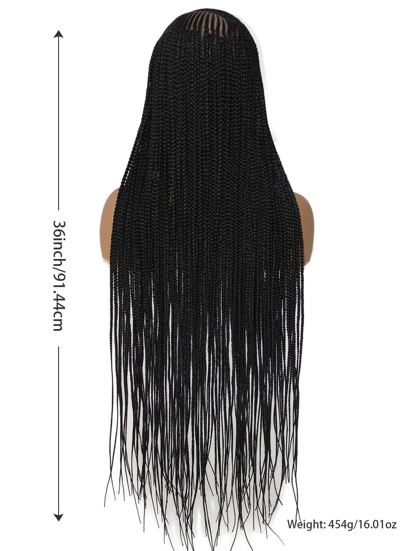 Synthetic Full Lace Front Wig, Side Part Cornrow Double Braided, Extra ...