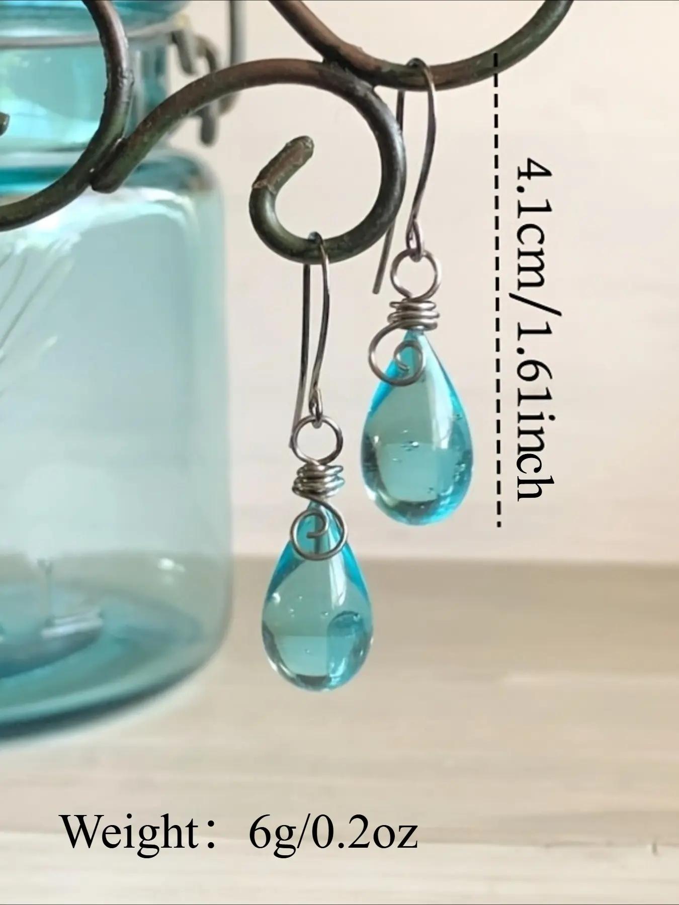 Teardrop Mason Jar Earrings for Women, Retro Waterdrop Design, Boho Vintage Style, Perfect for Parties, Weddings, Festivals, Gifts